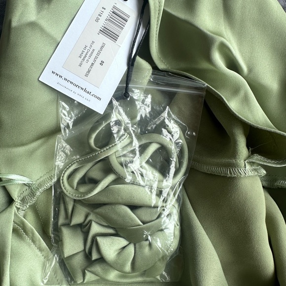 WeWoreWhat Strapless Silky Maxi Dress in Sage - Picture 2 of 11
